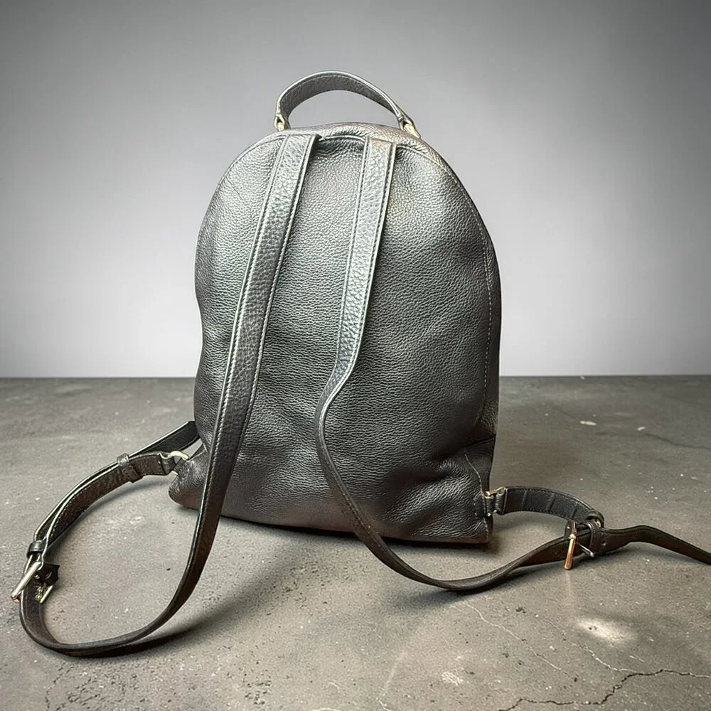 kate spade Black Leather Backpack with Gold Hardware
